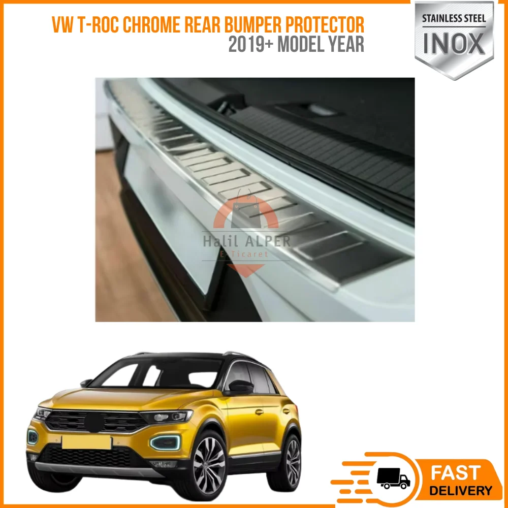 For Vw T-Roc 2019- Chrome Rear Bumper Protector Scratch Protection Stainless Steel Affordable Car Parts Satisfaction