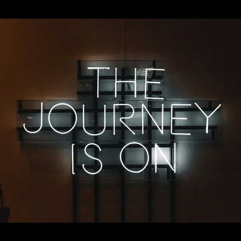 Neon Sign for Journey Neon Bulb Sign Aesthetic Room Decor Light wall sign for Wedding Room sign Lamp Wedding Decoration Handmade