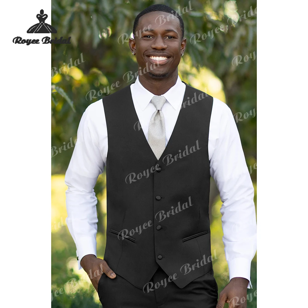 세 조각 싱글 브레스티드 웨딩 남성 정장 2026 슬림 핏 클로저 칼라 라펠 솔리드 컬러 코스튬 옴므 마리아쥬