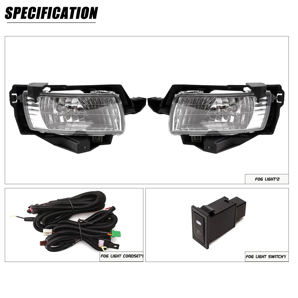 Front Bumper Fog Lamp Upgrade Kit FOR TOYOTA KIJANG INNOVA 2005 2006 2007 2008 Version Additional Foglight Set Switch + Wiring