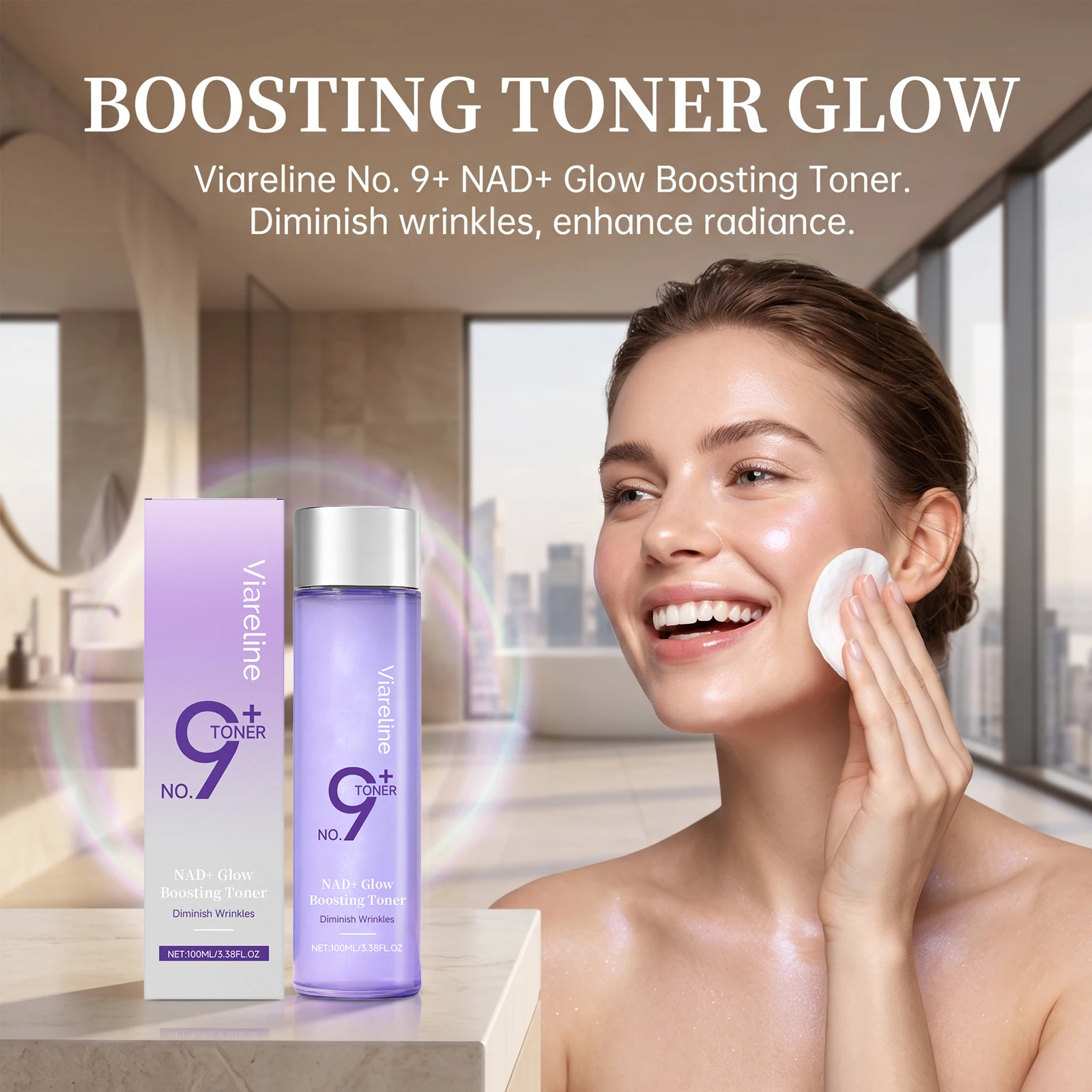 Skincare Oily Skin - Viareline NAD+PDRN Toner Glow Boosting Brightening