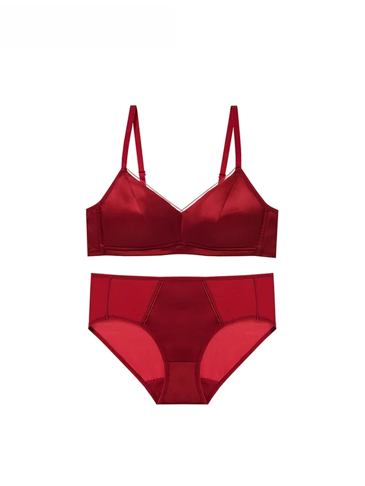 SuyaDream, damski jedwabny biustonosz, 93% jedwabny 7% Spandex, cienki kubek foremny bez fiszbin bielizny, 2023 wygodnych intymnych, czerwony — zdjęcie 2