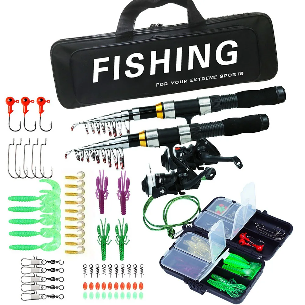 Imagem -06 - Conjunto de Pesca de Isca Artificial Equipamento de Peixe Rod de Giro Equipamento de Carretel Kit de Equipamento de Carretéis Varas de Mercadorias Esportes Completos