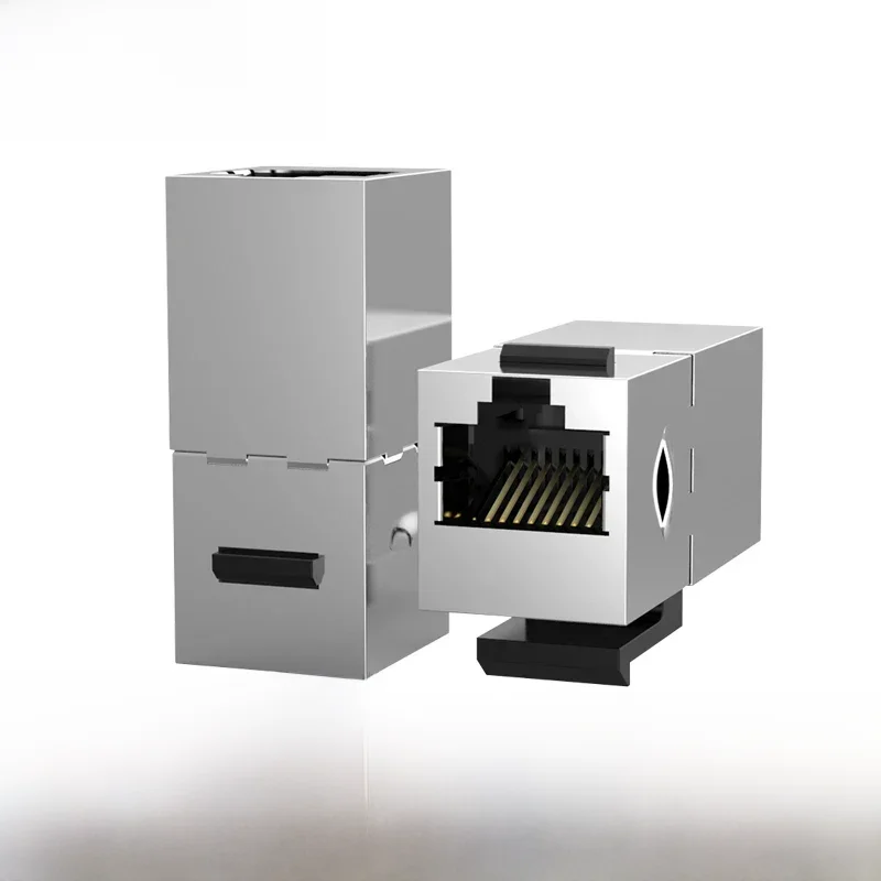 OMAY CAT6A/7/5E/8 Shielded pass through module Keystone Jack coupler RJ45 Connection adapter 8P8C Network expander Ethernet LAN