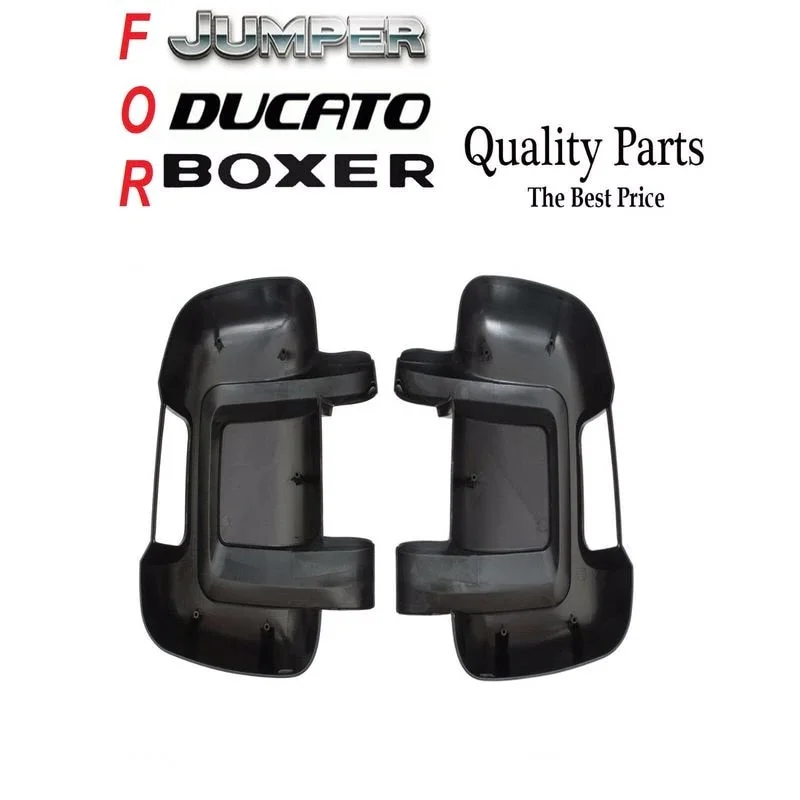 For Ducato Boxer Jumper 2006-2020 Left Right 2 Piece Set Exterior Mirror Cover Black Color 735517073 - 735517041