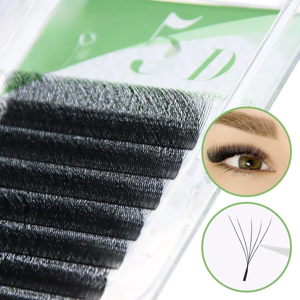 GAHAMACA W-förmige Wimpernverlängerung 3D4D5D, vorgefertigter Volumenfächer, Wimpern-Make-up-Zubehör, einzelne Wimpern, 12 Reihen, einfacher Fächer