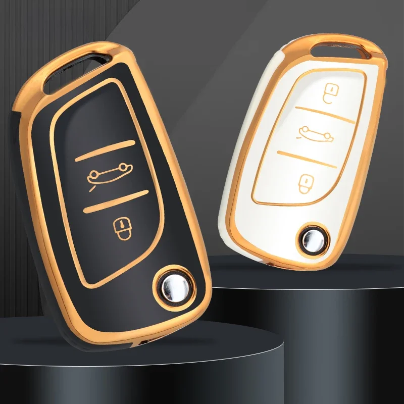 Étui à rabat en TPU pour clé de voiture, coque Fob pour citroën C1 C2 C3 C4 C5 XSARA PICA pour Peugeot 306 407 807 pour DS DS3 DS4 DS5 DS6