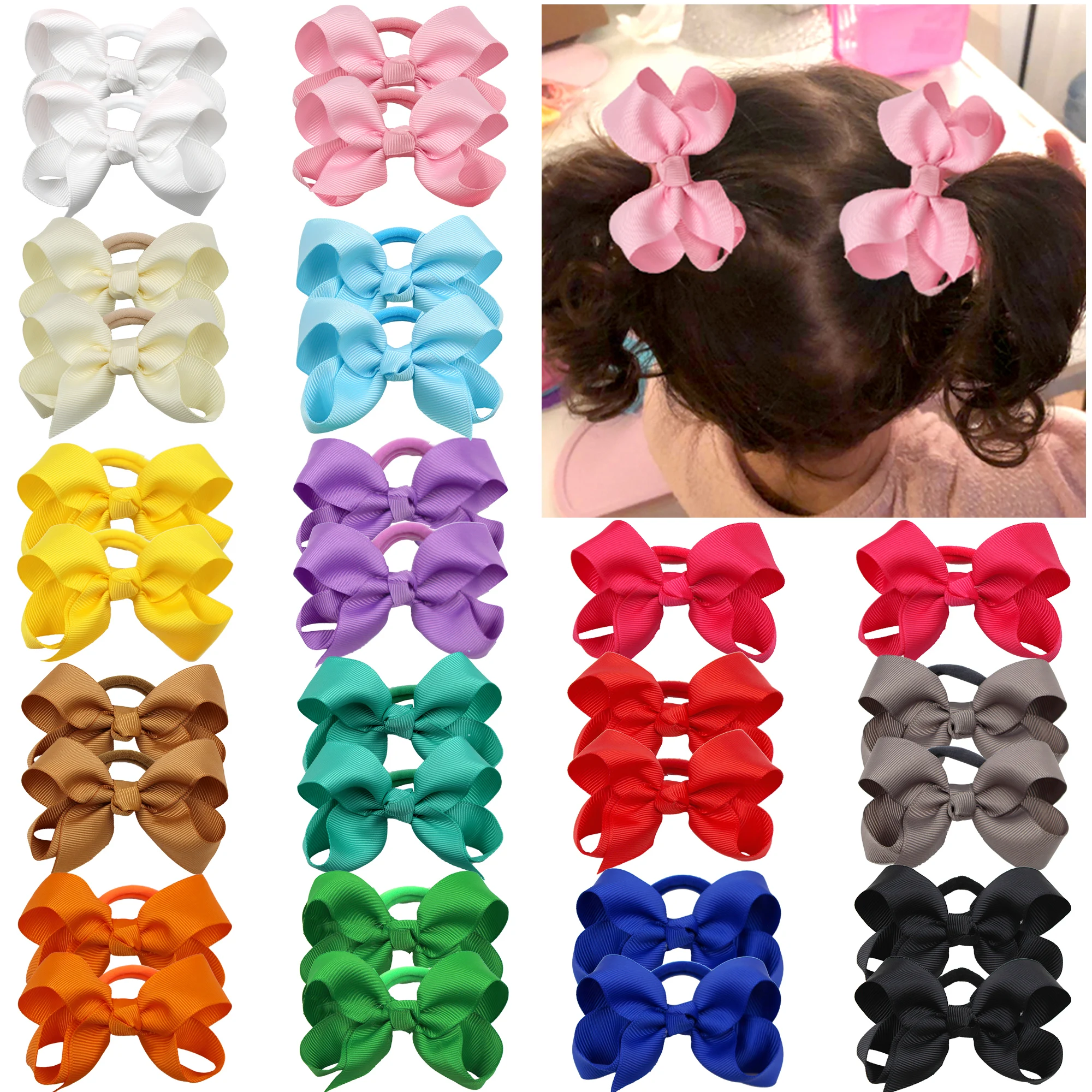 Lazos elásticos para el pelo para niña, bandas de goma para coletas, gomas para el pelo para niña, regalo de Boutique de 20 piezas, venta al por