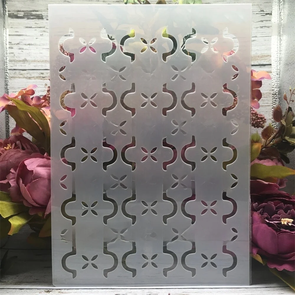 A4 29cm geometria linia fali DIY szablony do nakładania warstw malowanie ścian księga gości kolorowanie tłoczenie Album dekoracyjny szablon — zdjęcie 2