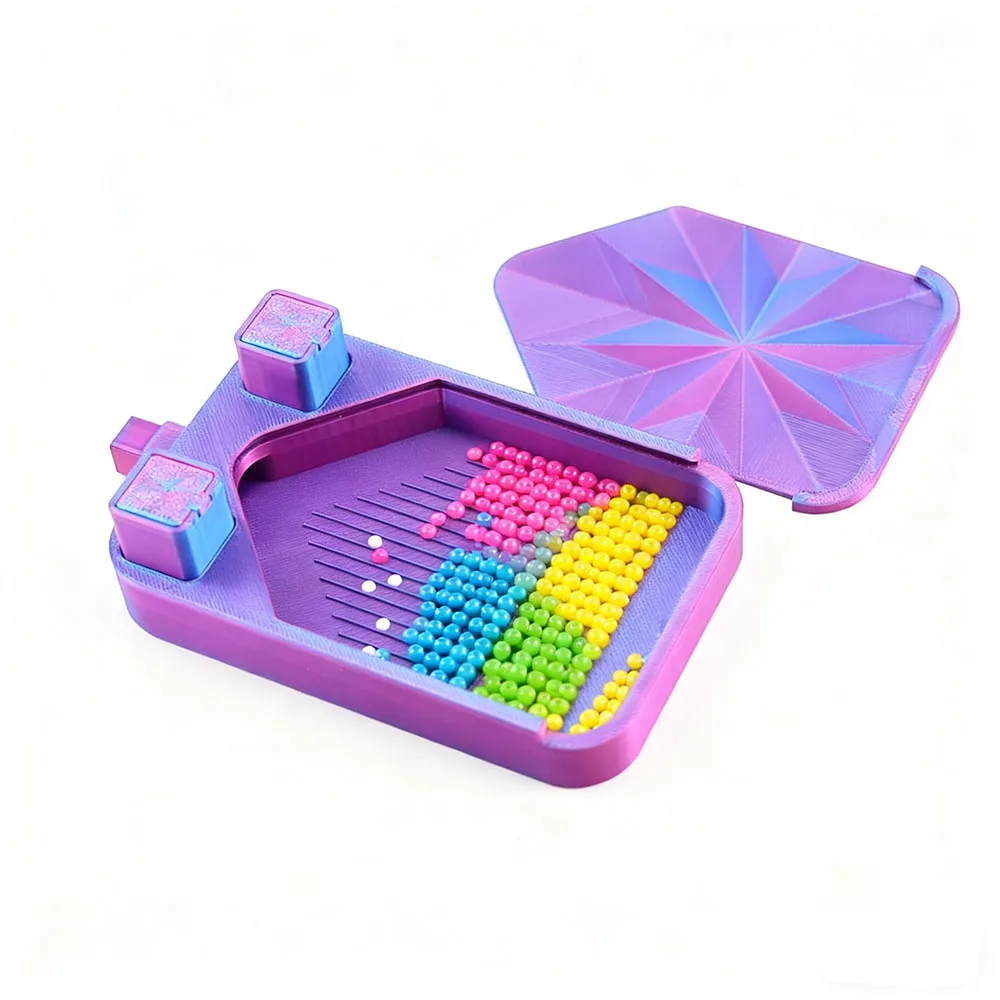 Multi-Color Dot Drill Diamond Painting Tray with 2 Trash Cans - Portable Craft Organizer for Easy Cleanup.