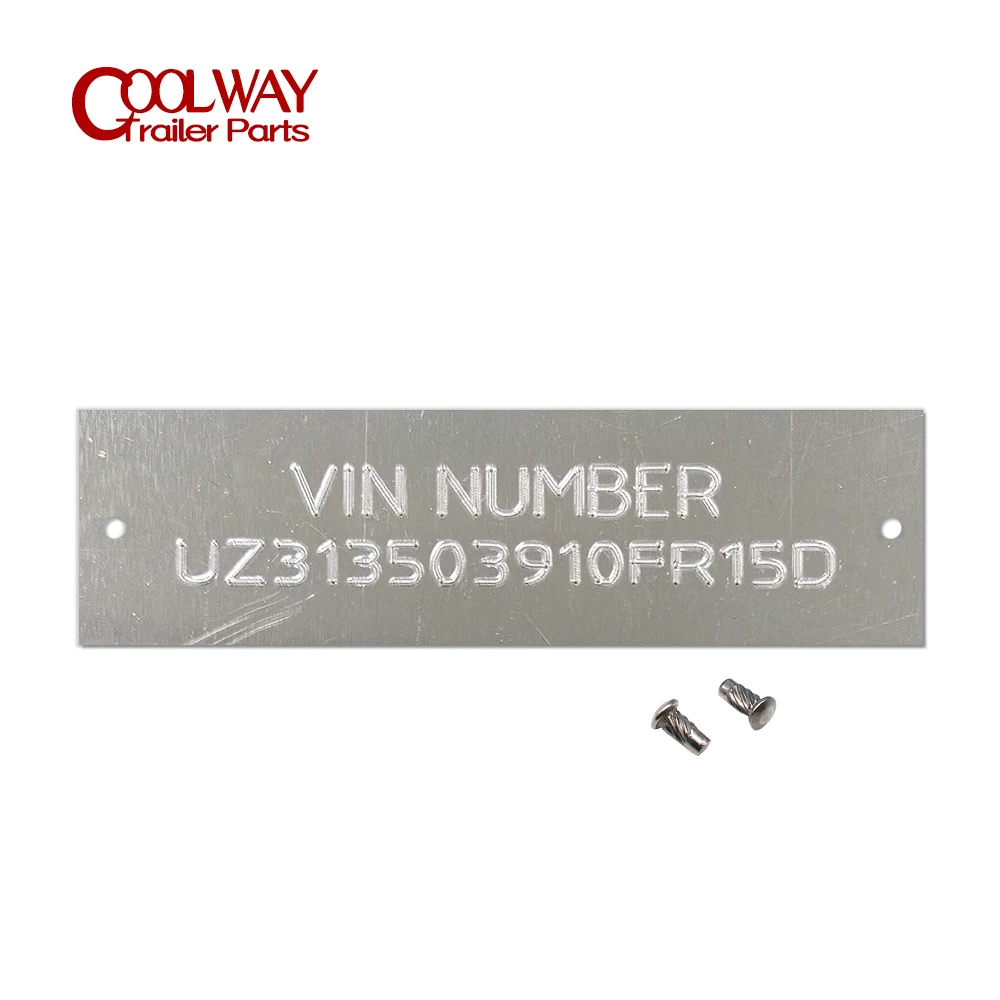 Stamped VIN HIN Number Serial Date Model ID TAG Identification Aluminum Plate Stainless Rivet Hull Boat Vehicle Truck Trailer RV