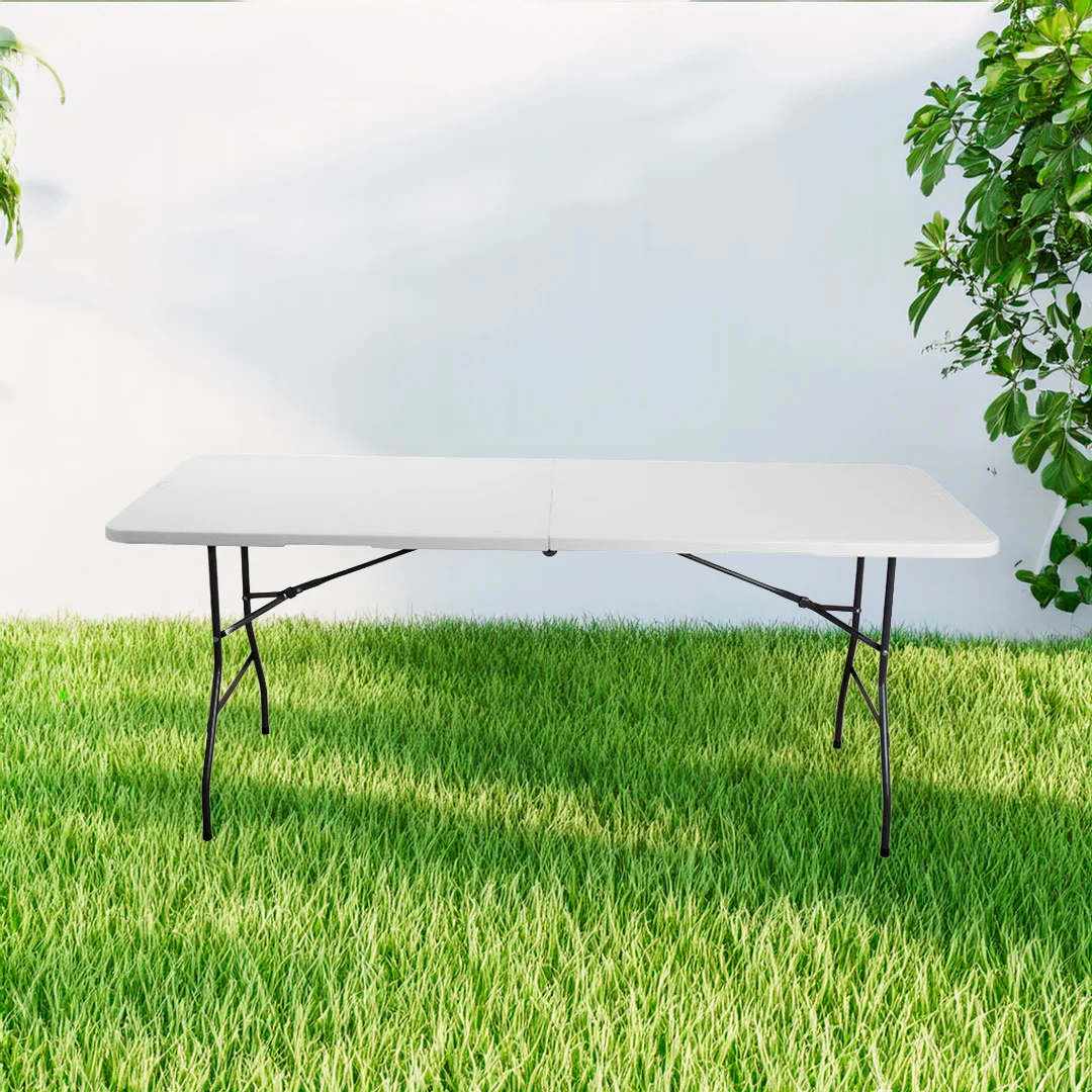 طاولة قابلة للطي من نوع المحفظة البيضاء مقاس 180 سم للمناسبات والحفلات والاجتماعات