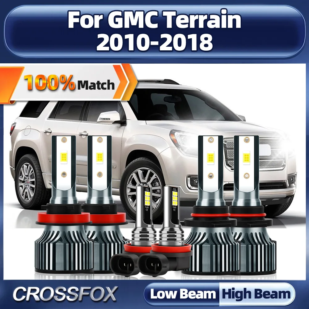 

360W High Power LED Headlight 60000LM Auto Headlamps 6000K Car Fog Lamps 12V For GMC Terrain 2010-2013 2014 2015 2016 2017 2018