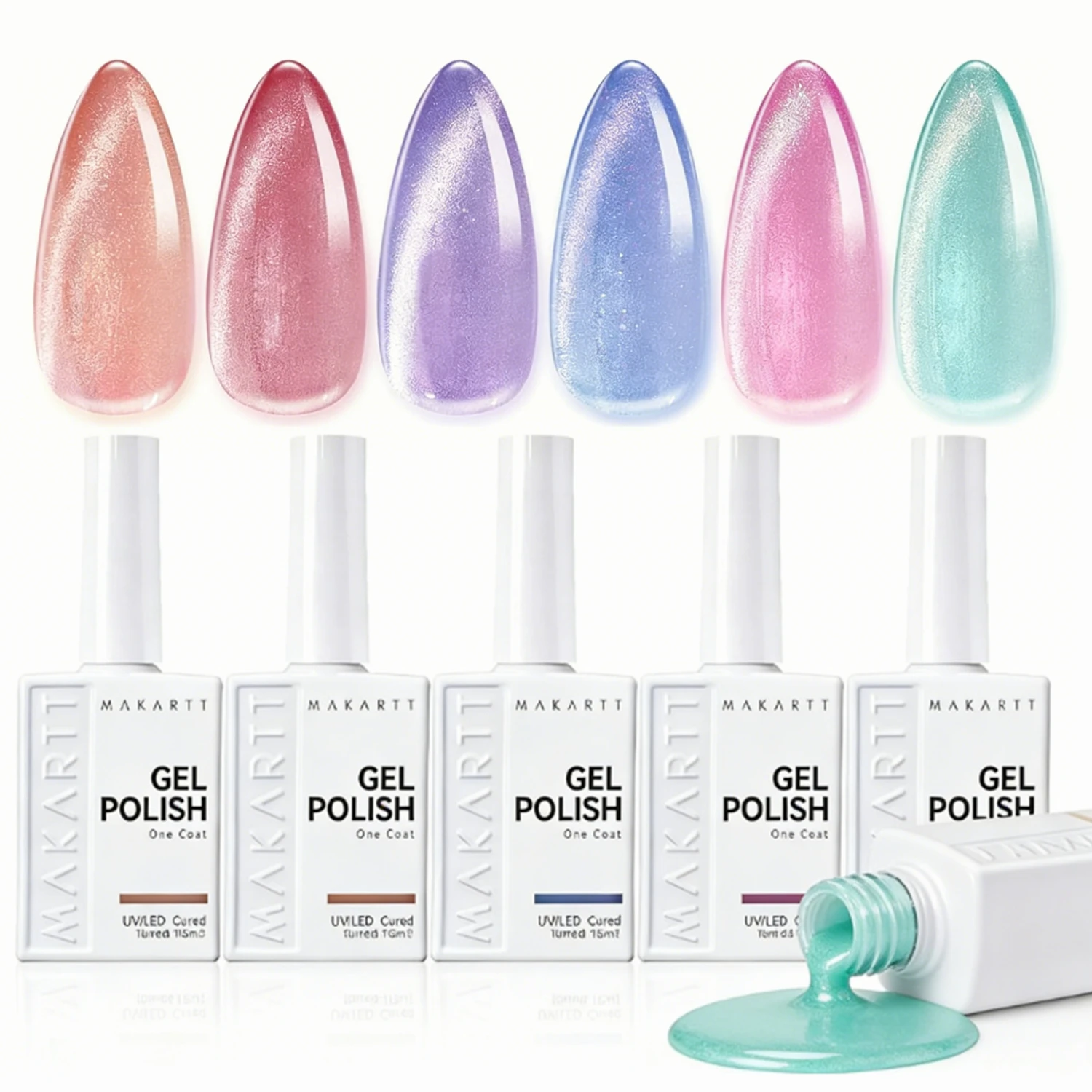 

Гель-лак Makartt Cat Eye, 6 цветов, магнитный, 15 мл, голографический, УФ/LED, для снятия, набор для нейл-арта, зеленый, розовый, синий, фиолетовый, подарок для женщин