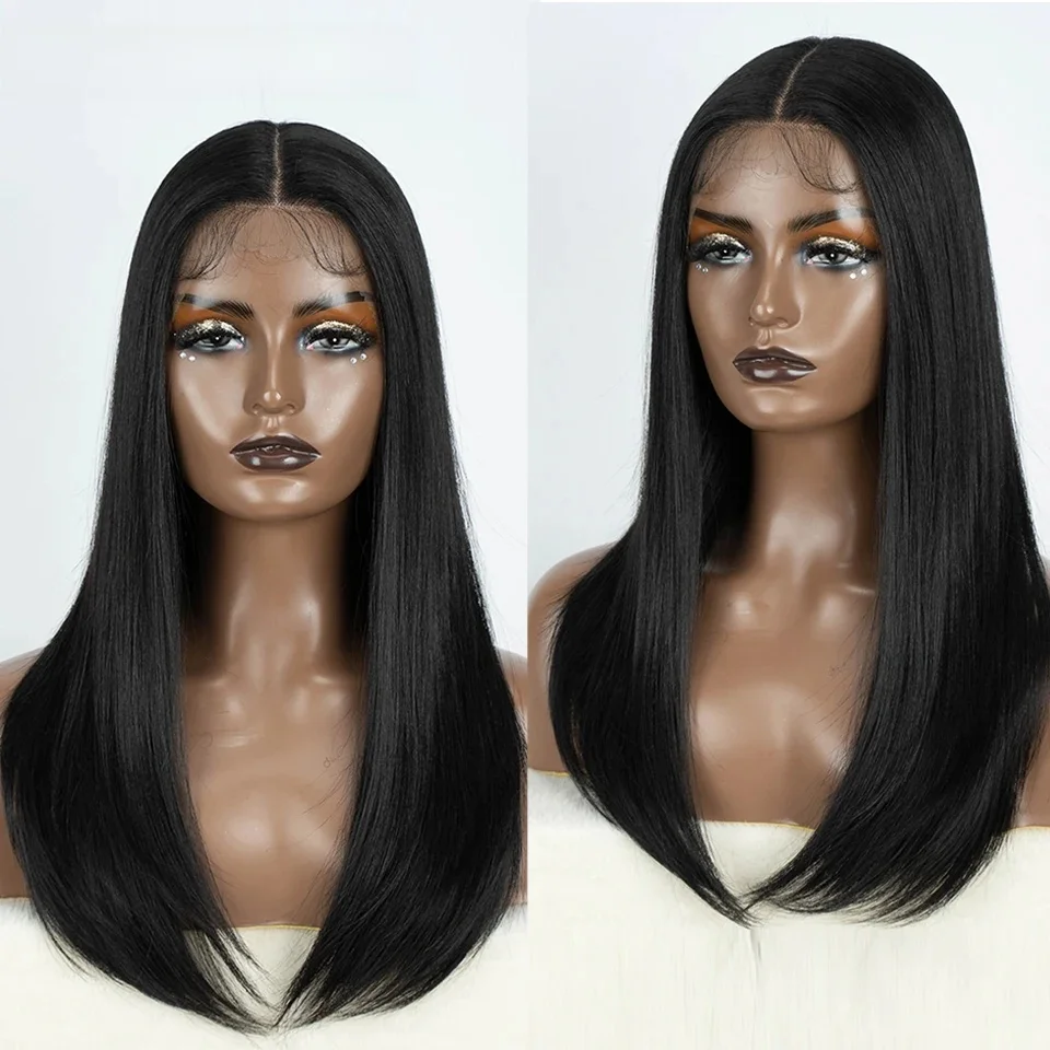 Freedom Hair Synthetische Lace Front Pruiken Voor Zwarte Vrouwen Rechte Bob Pruiken 22 Inch Easy Wear Ombre Bruine Blonde Pruik Cosplay Pruik - afbeelding 2