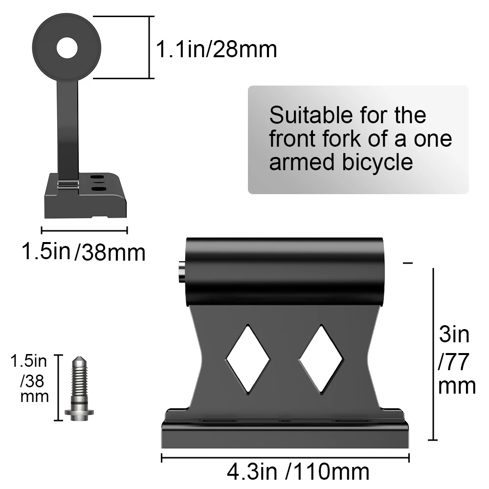ALLTOO Bicycle Part Bike Roof Mount Rack Metal steel black for Cannondale Lefty Fork Models 1.0, 2.0, 3.0,Lefty Ocho Lefty Olive