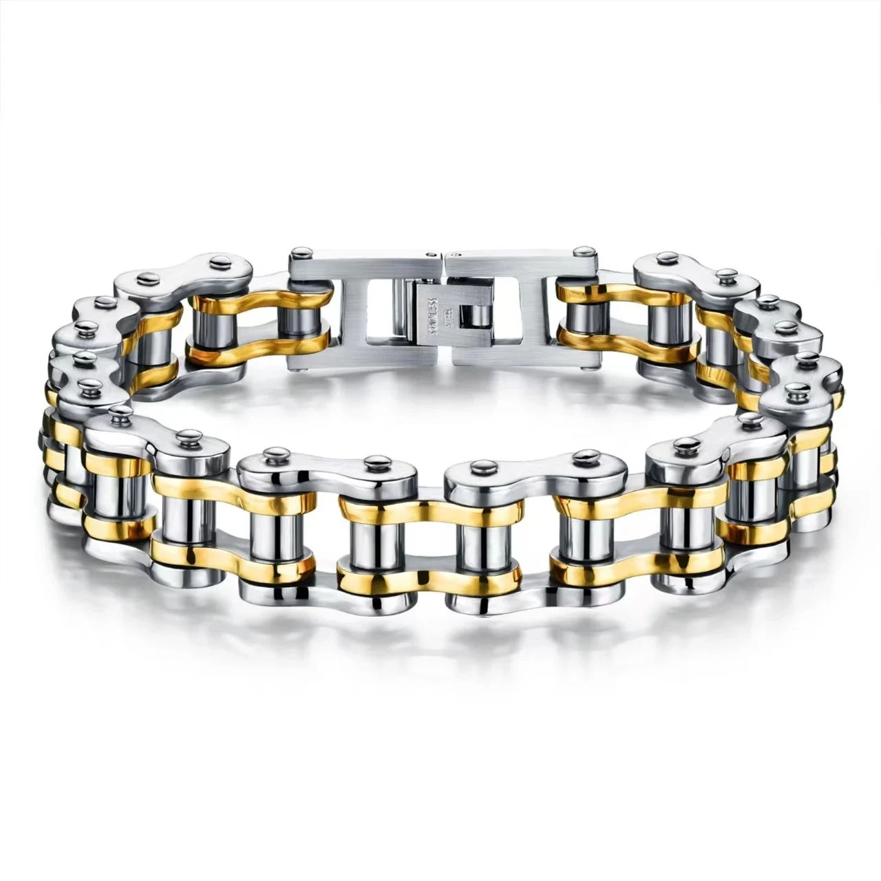 AliExpress wenweini Manufacturers direct selling bracelet titanium steel men's bracelet rock personality motorcycle chain bicycle bracelet