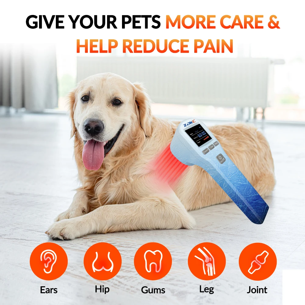 ZJKC MLS Laser Therapy Device Pet Dogs Cats Horse Otitis Joint Pain Treatment Inflammation Hip Dysplasia Arthritis Physiotherapy