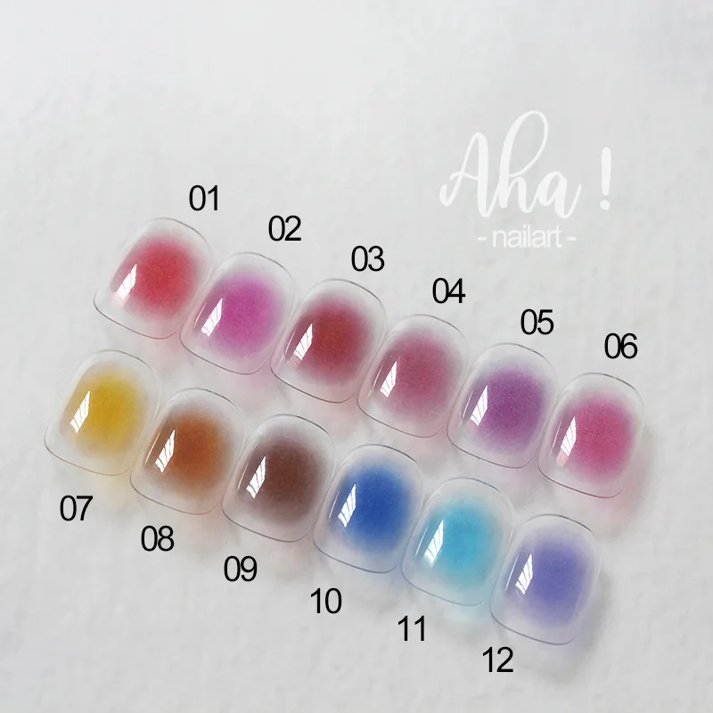 1Pcs 3D Blush Gradient Nail Art Stickers Ultrathin Self-Adhesive Blusher Decals Colorful Transparent Slider Sticker Manicure&*&