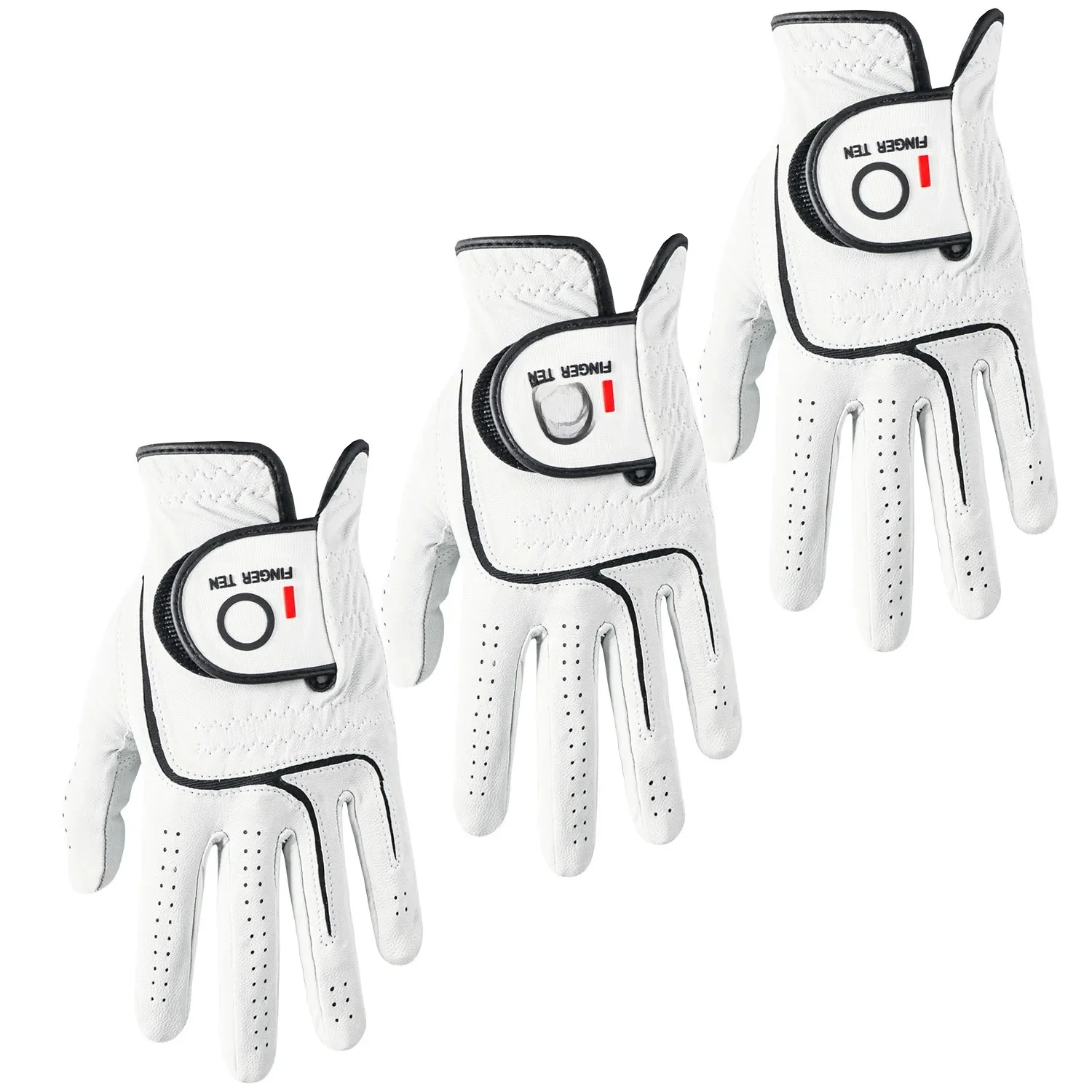 O FINGER TEN Gants de Golf gauche droite hommes en cuir Premium Cabretta Weathersoft Grip gant de golfeur droitier gaucher S-XL livraison directe 3