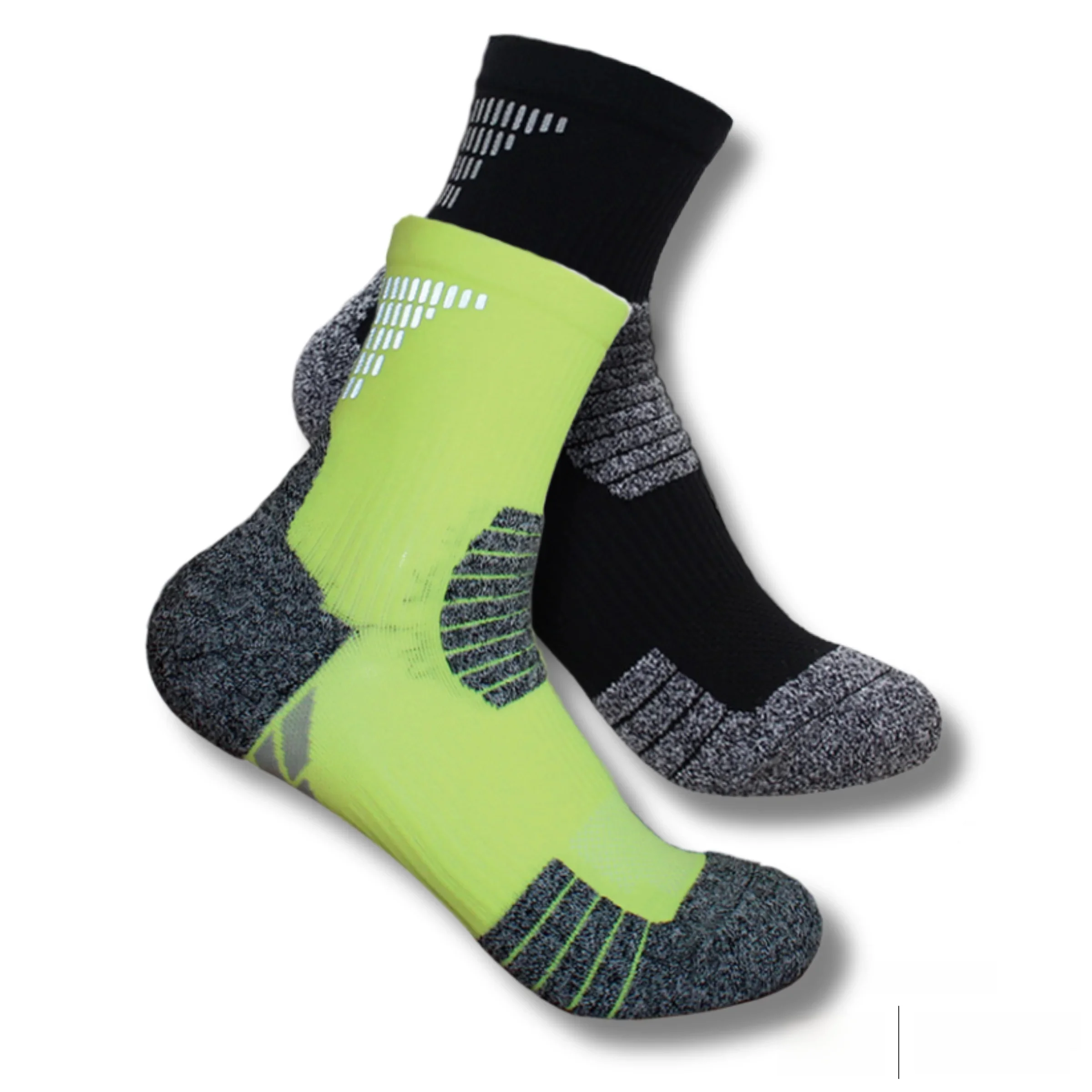 Chaussettes de sport réfléchissantes Salzmann - Chaussettes haute visibilité, fabriquées avec 3M Scotchlite - 2 paires