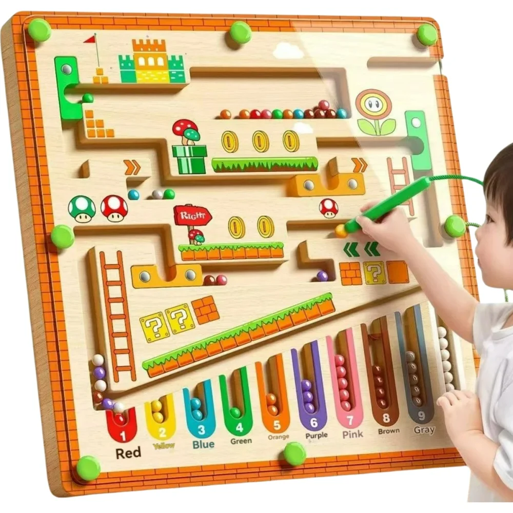 【セール中】子供用磁気迷路ウォーキングボール赤ちゃんの集中力トレーニング、書き込み論理的思考3-4歳の早期教育パズル