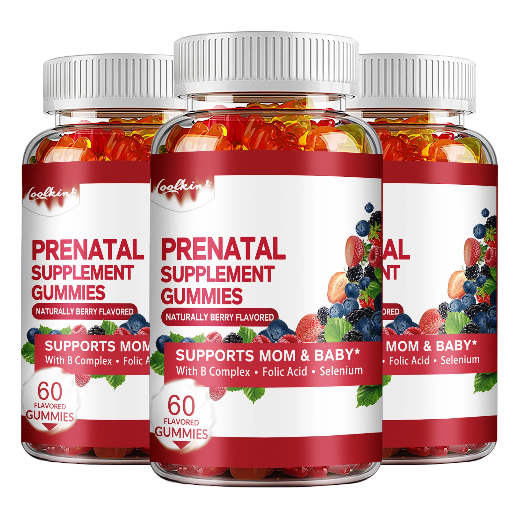 Women's Prenatal Gummies - Chewable, with Iron & Folic Acid, Supports Women's Health - 60 Gummies