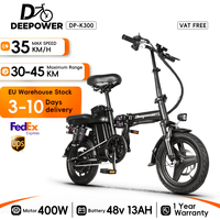 DEEPOWER K306 Folding Electric Bicycle 400W 48V13AH Removeable Lithium Battery Adult Electric Bike City Riding Commute Ebike