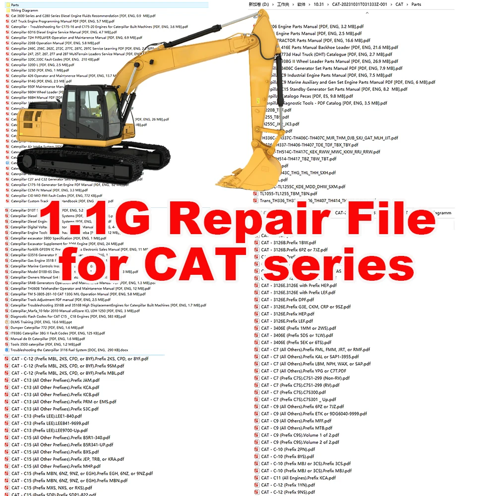 Repair Manual for CAT Series Engineering Vehicle Diesel Engine Control System Wiring Diagrams Diagnostic Fault Codes Maintanence