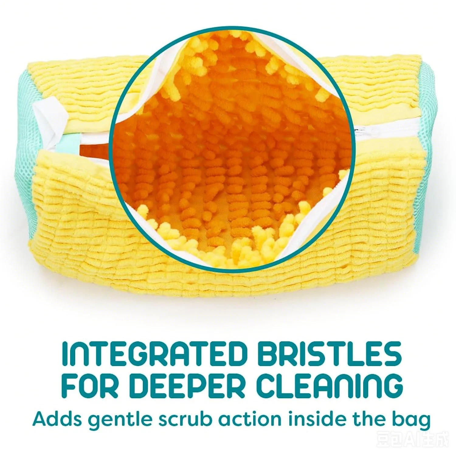 Reusable Shoe Washing Bag with Scrub Bristles