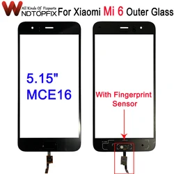 Outer Glass For Xiaomi Mi 6 Front Glass Outer Glass LCD Outer Panel Glass Replace For Mi 6 Touch Screen With Fingerprint Sensor