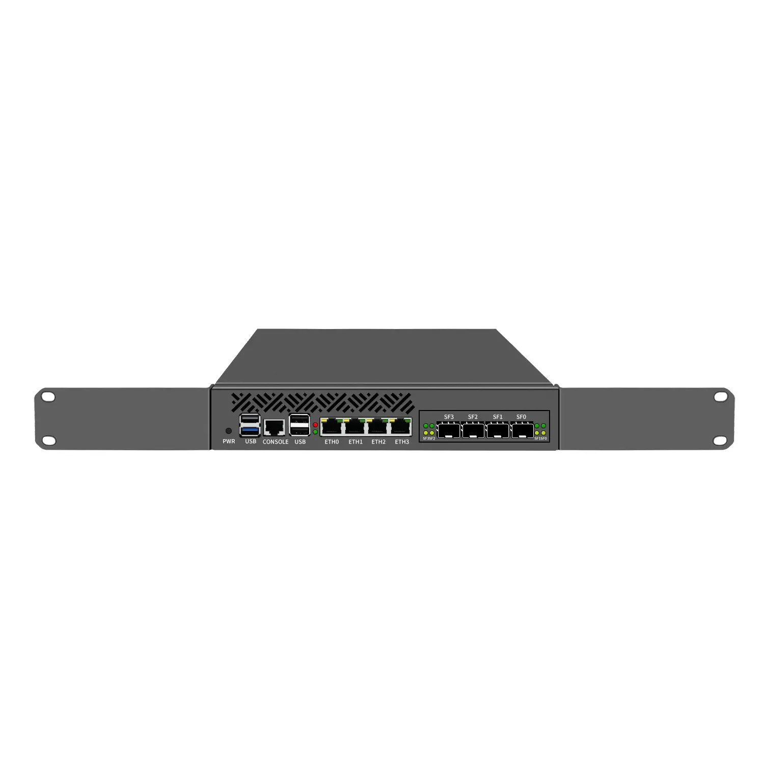 Partaker Firewall Sprzętowy serwer bezpieczeństwa sieciowego Mini 1U 9,5-calowy montowany w stojaku Intel N100 4 LAN 2,5 Gb 1G/10G SFP OPNsense