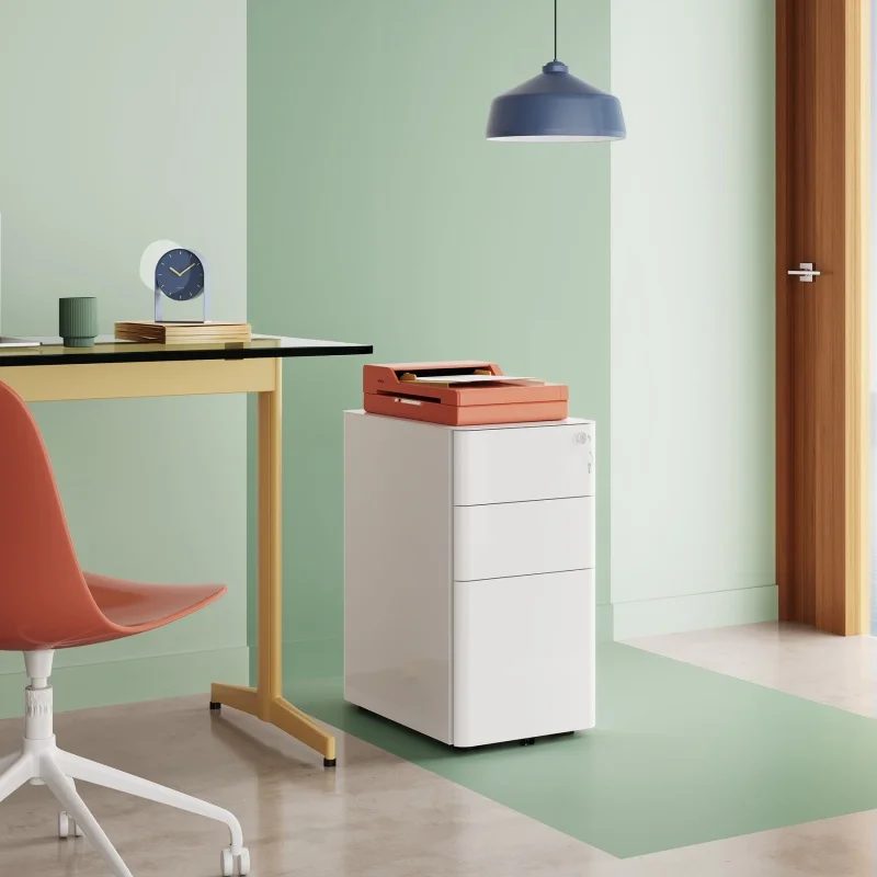 خزانة ملفات GALAXHERO ذات 3 أدراج، خزانة ملفات عمودية، تخزين نحيف لملفات حجم الحروف القانونية، منظمة المكاتب المنزلية