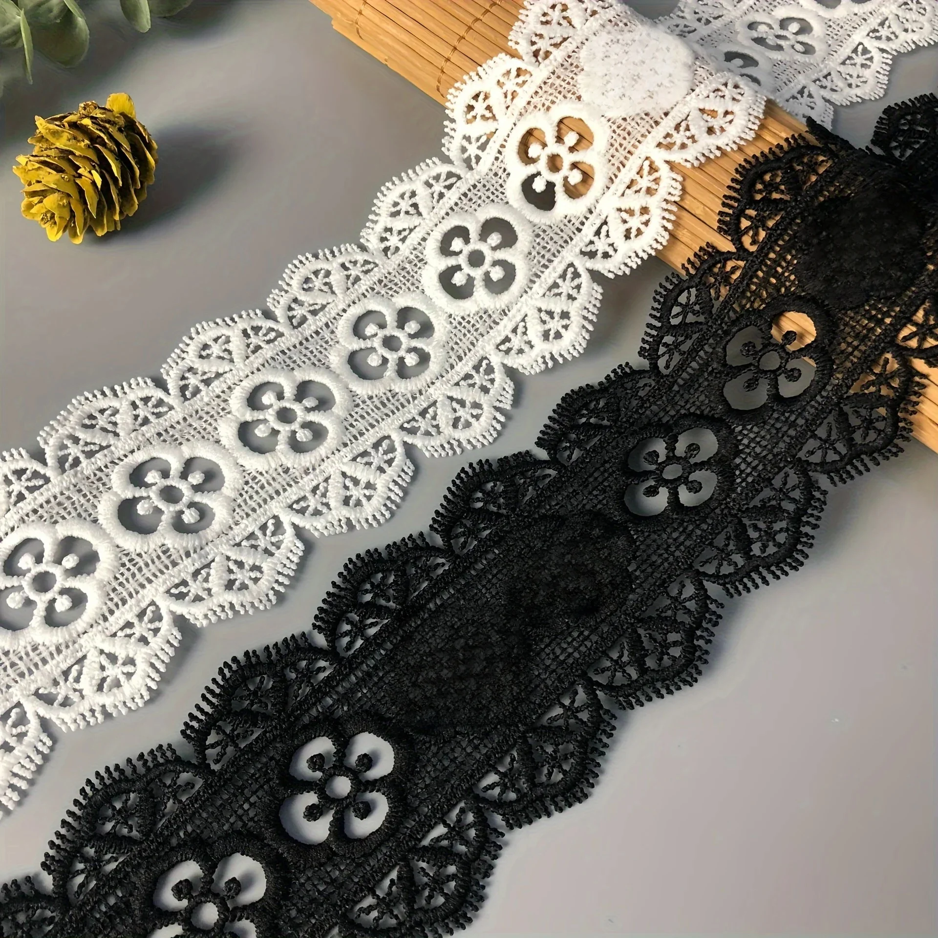 Bande de soie de lait de fleur creuse, dentelle soluble dans l'eau, rideaux de robe de mariée à la mode, coiffure faite à la main, jupe, vêtements, dentelle, 1 mètre