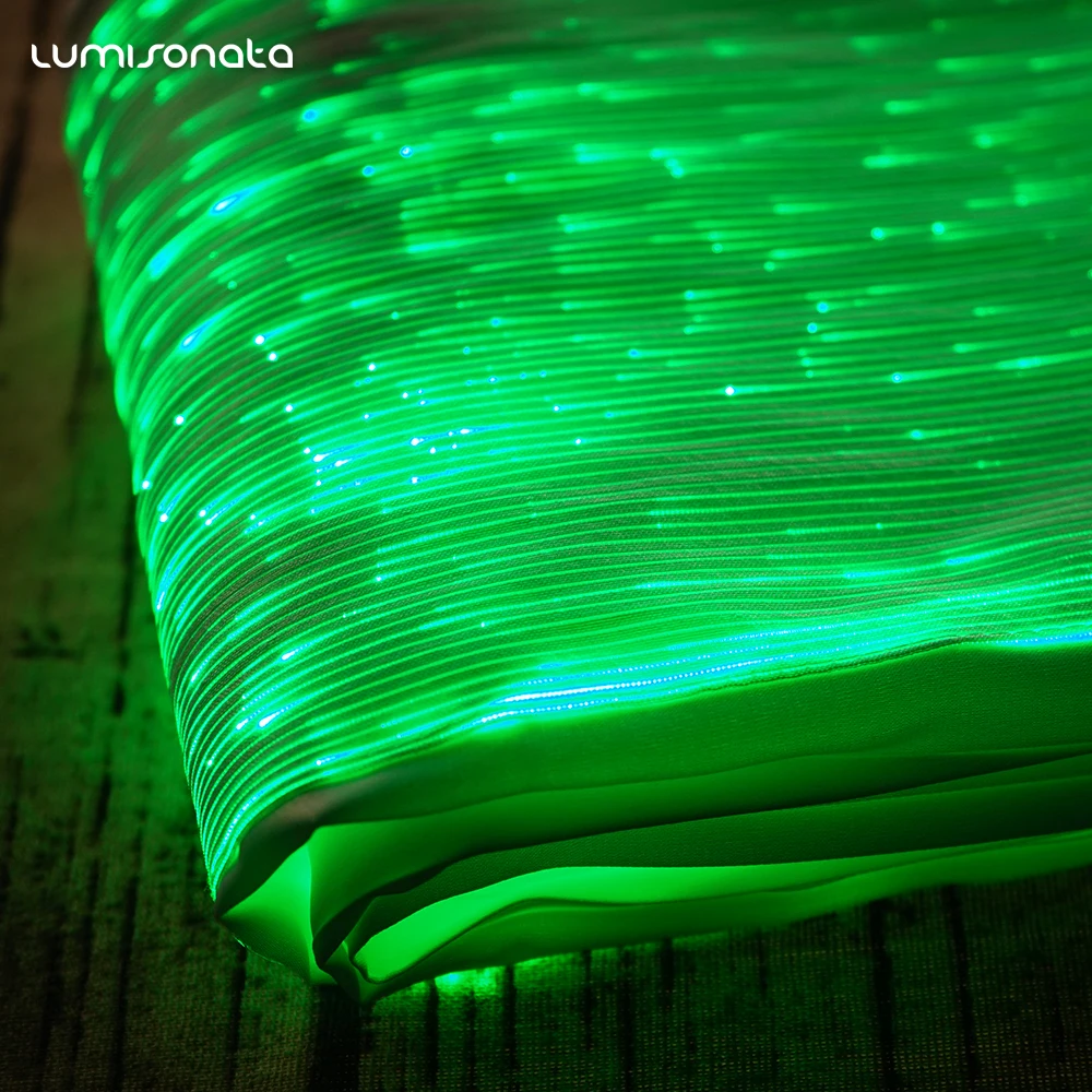 Lumisonata Fiber Optic Fabric With 7 Color Changeable Luminous Textile Glow In The Dark light up Designer Fabric DIY Clothing