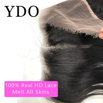 Invisible HD Lace Frontal Encerramento para Mulheres, Cabelo Humano Liso, Cabelo de Bebê, Derreter Peles, 7x7 HD Lace Encerramento, 13x6