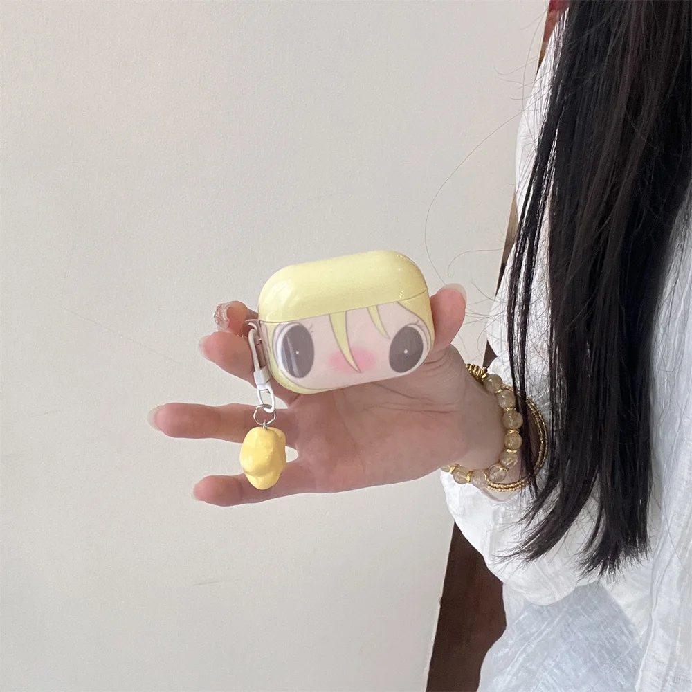 

Kawaii Manga Girl Pattern Silicone Earphone Case Shockproof Cover With Charm Case for Apple Airpods Pro3 Pro2 4 Airpods 4 3 2