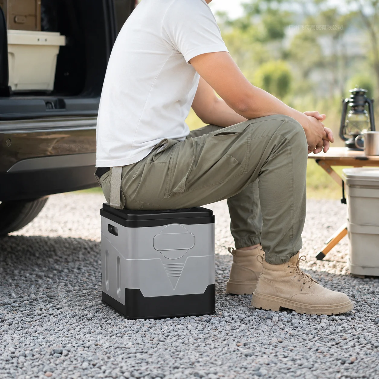ZM Portable Folding Car Toilet PP Travel Potty with Lid Compact Emergency Toilet Car Trash Bin Foldable Camping Toilet Footstool Storage Box for Road Trips RV Camping Fishing Outdoor Travel Adults Easy Clean Practical Multifuncational