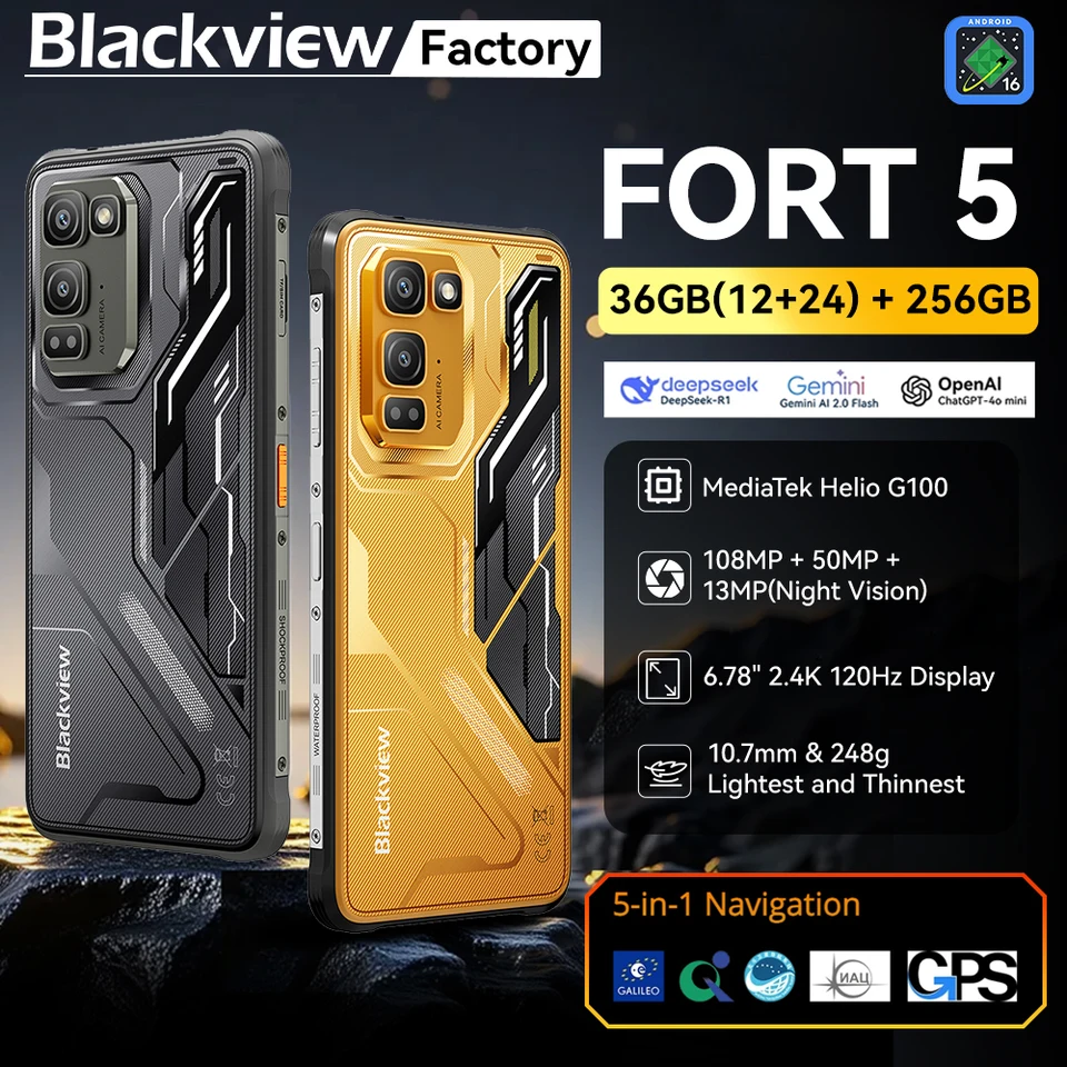 Blackview FORT 5 12GB 256GB Rugged Phone 6.78 120Hz
