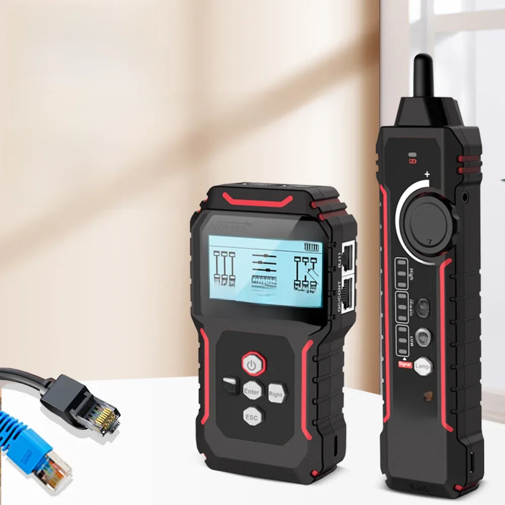 NoynotifNF-8209S Testeur de câble réseau Écran LCD Tracker de câble Vérificateur Poe Poignées protected Mesure de longueur Distance de défaut Test de sertissage