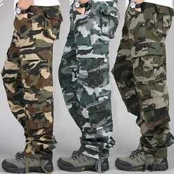 Men's Tactical Camouflage Overalls High-Quality Cotton Multi-Pocket Trousers Sports Training Casual Work Pants