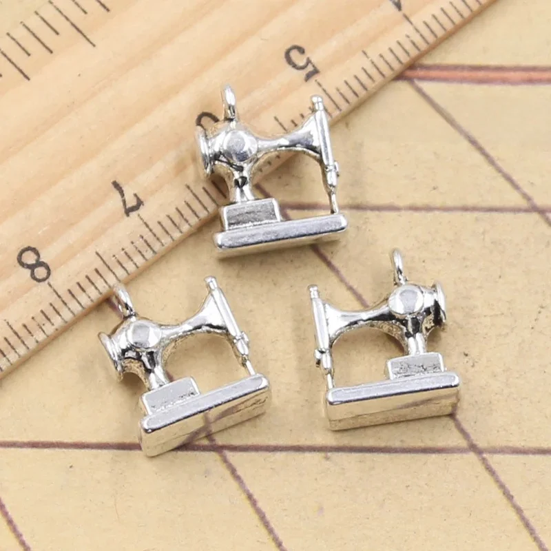 10 sztuk Charms maszyna do szycia 15x12mm tybetański srebrny kolor wisiorki antyczna biżuteria Making DIY Handmade Craft wisiorek — zdjęcie 2