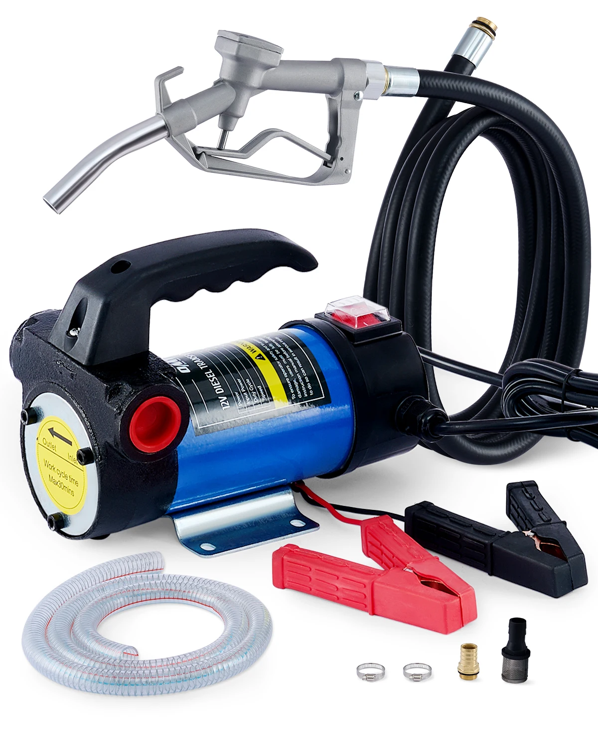 

OMT 12V DC 12GPM Electric Fuel Transfer Pump Kit with Nozzle & Hoses For Diesel