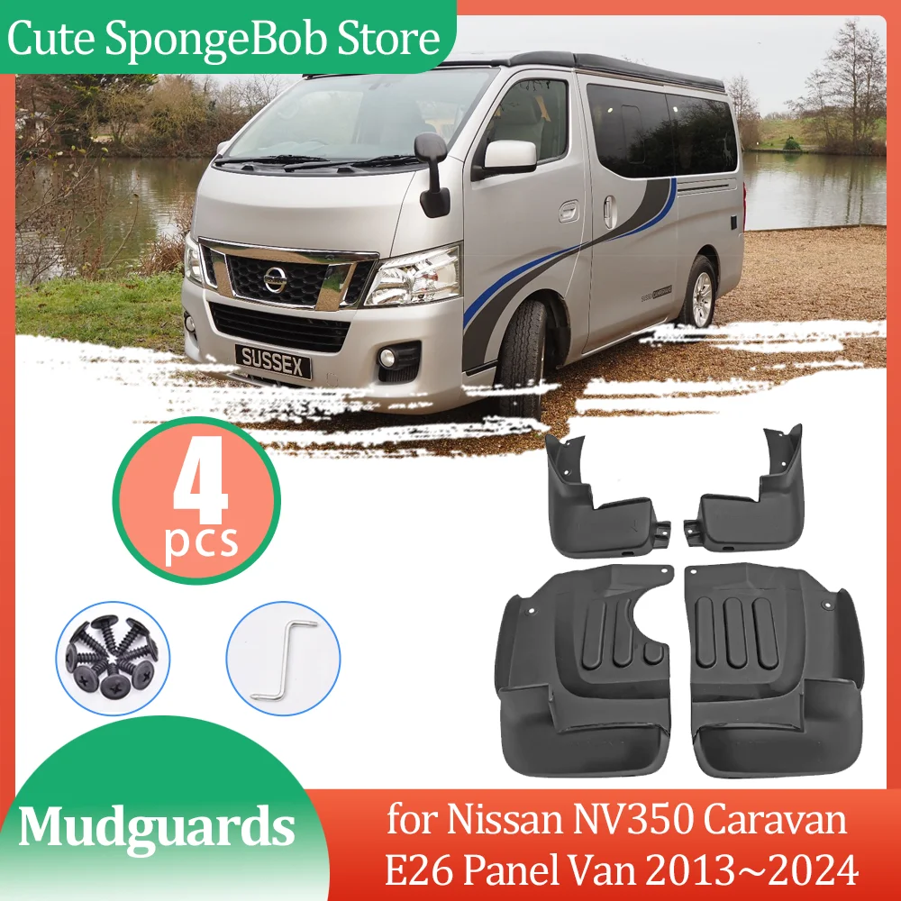 Car Mudguards for Nissan NV350 Caravan E26 Panel Van 2013~2024 Mud flaps Fender Flare Flap Wheel Splash Guard Part Accessories