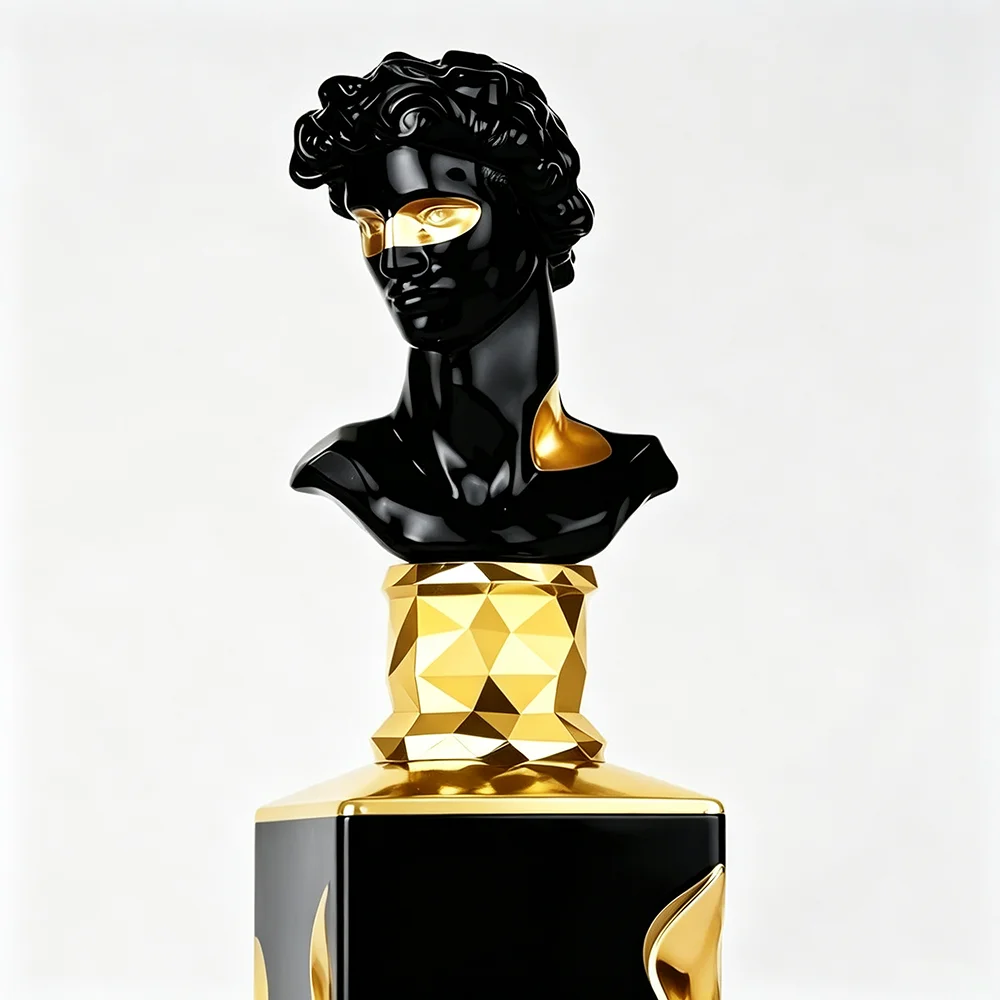 Luxury Black Gold Bust Bottle Men Perfume 100ml EDP Long Lasting Vanilla Wood Fragrance Gift Set for Male Daily Dating - view 5