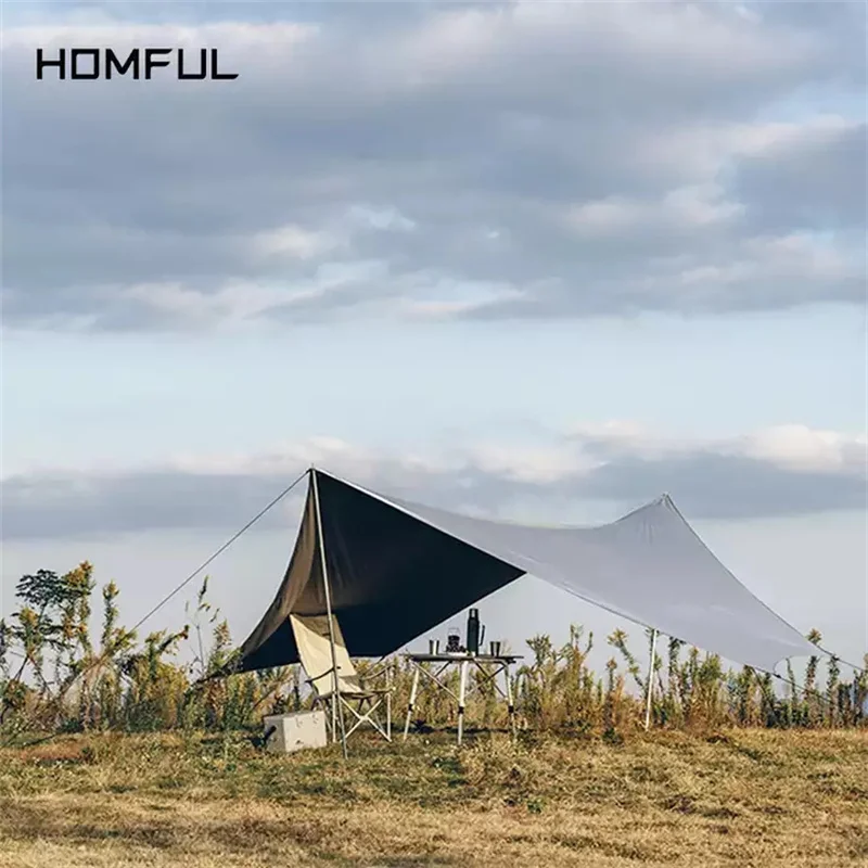 Imagem -03 - Homful Outdoor 190t Poliéster à Prova Impermeável Água de Acampamento Chuva Voar Toldo Toldo Toldo Toldo Toldo Acampamento Lona Abrigo