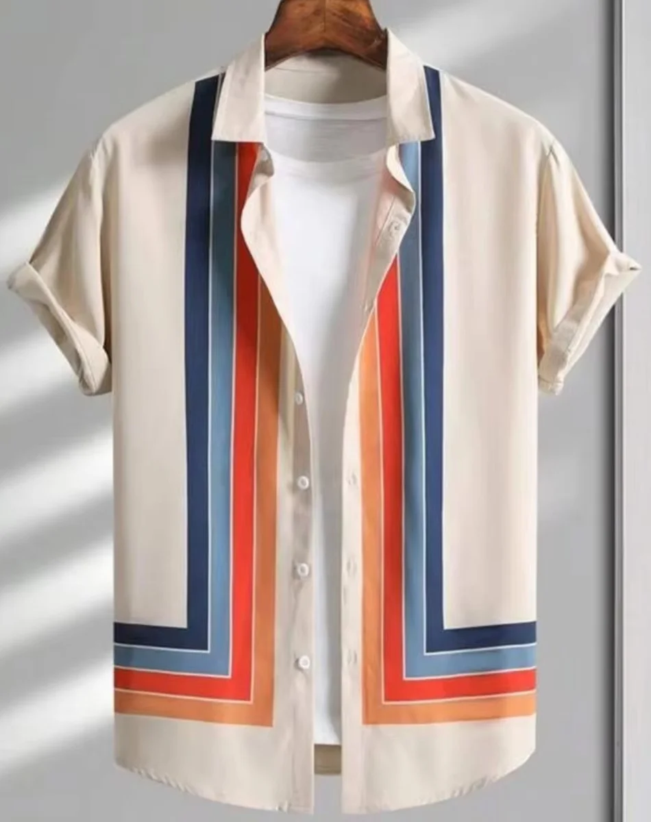 남성 하와이 해변 휴가 캐주얼 셔츠 여름 패션 반팔 스트라이프 프린트 느슨한 streetwear funny floral frete 무료