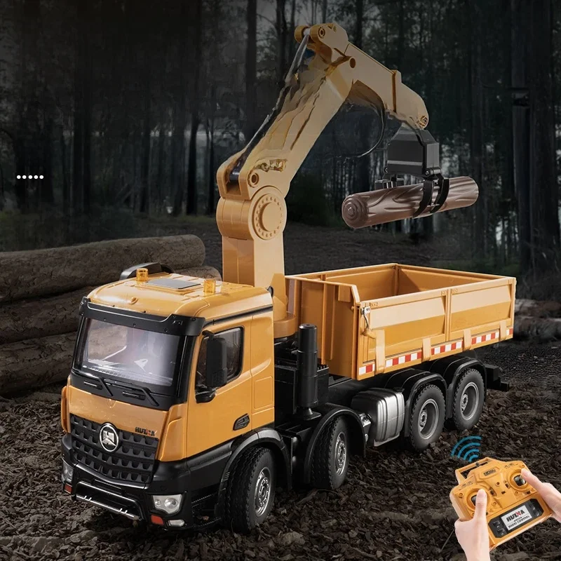 1538 26 kanalen 1:14 legering afstandsbediening semi-legering afstandsbediening voertuig grijpen houten dumptruck - afbeelding 2