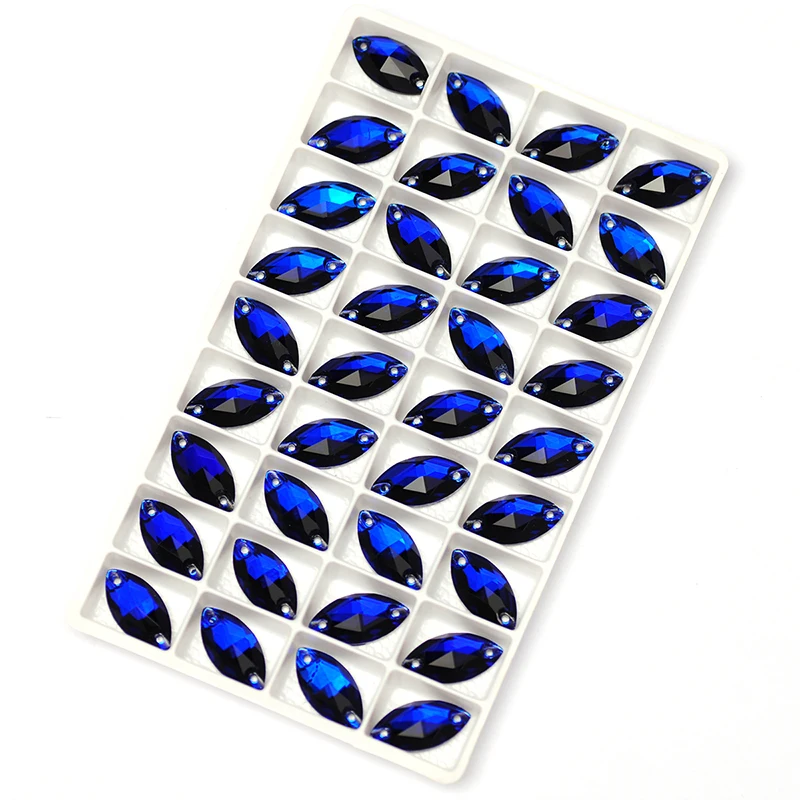 YANRUO 3223 All Sizes Cobalt Horse Eyes Glass Strass Flat Back Crystal Sewing Rhinestones For Clothing Decorations