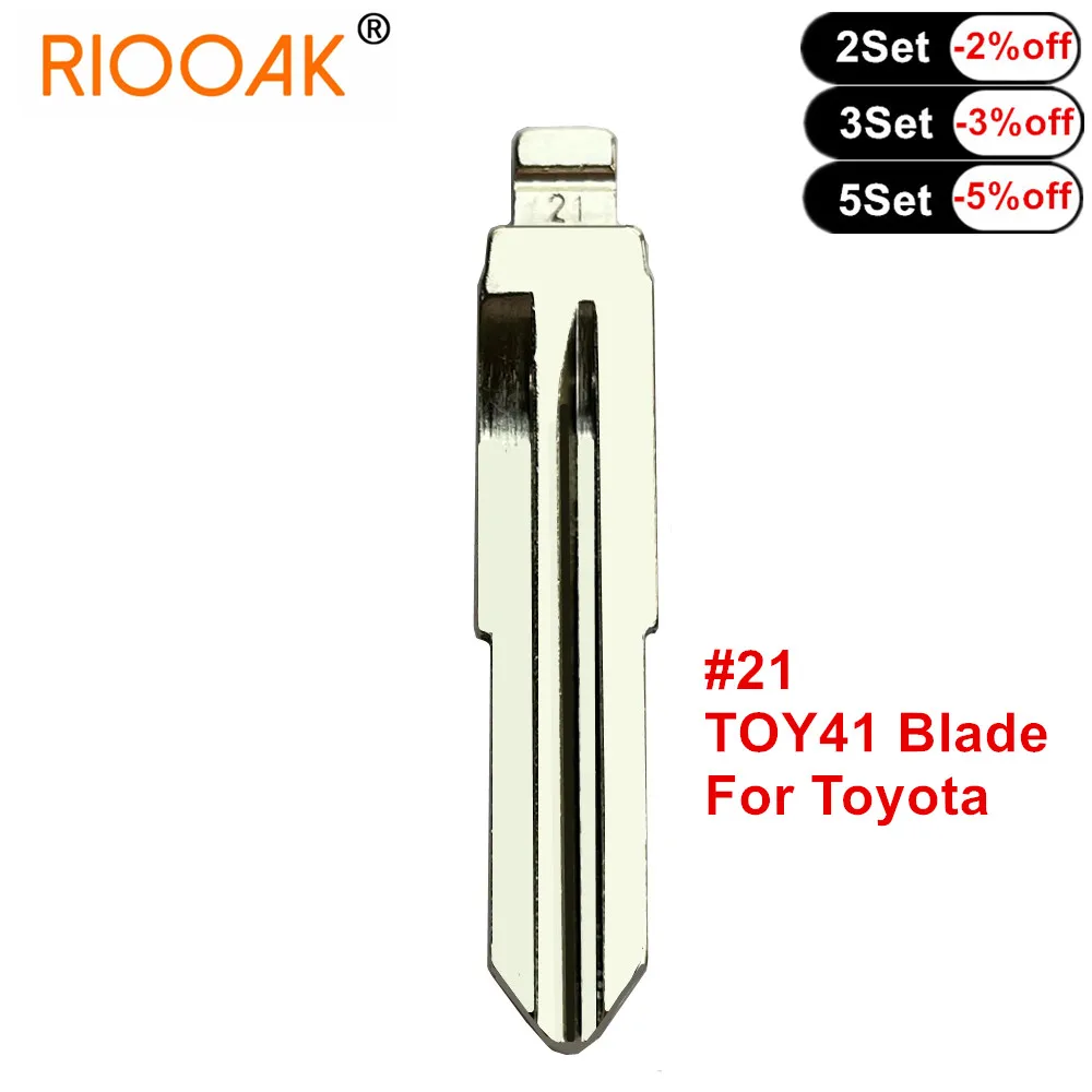 

10pcs/lot #21 TOY41 Metal Blank Uncut Flip NO.21 KD/VVDI Remote Key Blade for Toyota Coronas Interior Replacement Accessories